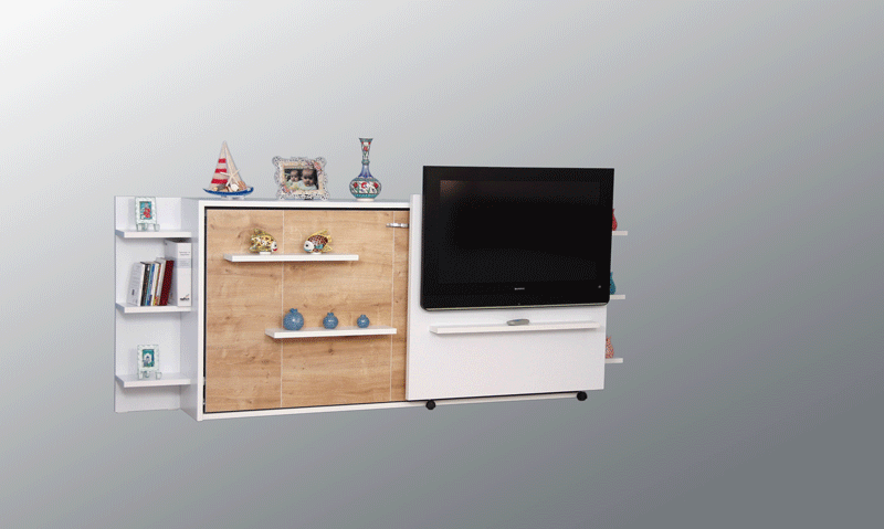 NOVELLA KİTAPLIKLI TV ÜNİTELİ YATAK MODÜLÜ